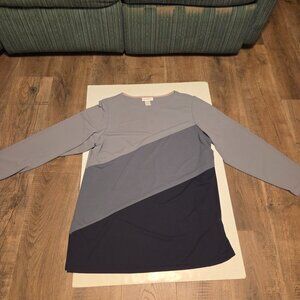 Sue Brett Shades of Gray Geometric Design Women's Top - Plus Size L